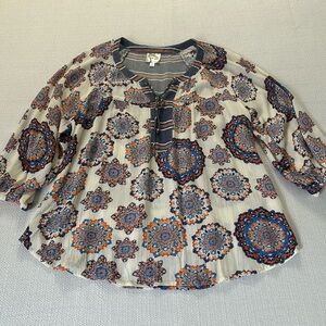 Fig and Flower Popover Blouse Women’s Size Medium